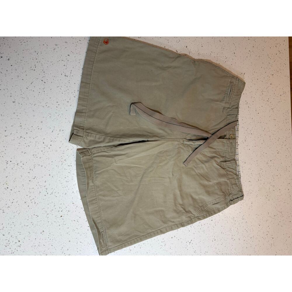 DUCKHEAD JEANS CO. KHAKI SHORTS zip AND TIE WAIST 100% COTTON MENS SIZE 36"
